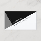 elegante zwarte geometrische moderne stijl visitekaartje (Voorkant)
