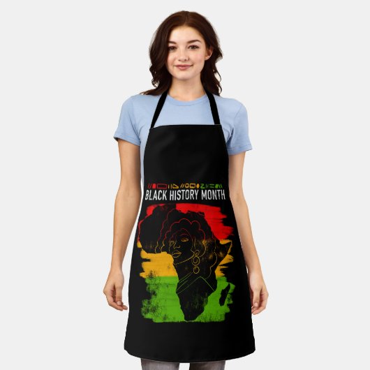 Elegante zwarte geschiedenis maand schort (Gedragen)