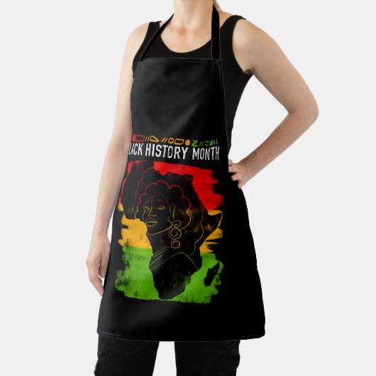 Elegante zwarte geschiedenis maand schort (Insitu)