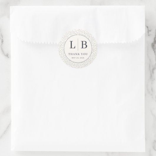 Elegante Zwarte Gestippelde Cirkel Ronde Sticker (Tas)
