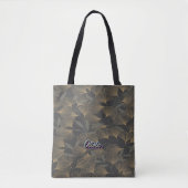 Elegante zwarte ginkgo laat Canvas tas achter (Voorkant)