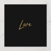 Elegante Zwarte Glanzende Hart Huwelijk Zwart Programmakaart (Achterkant)