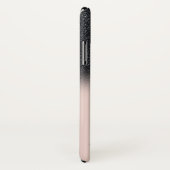 Elegante zwarte glitter ombre roosgouden monogram Case-Mate iPhone case (Achterkant / rechts)