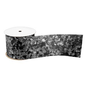 Elegante zwarte Glitter Sparkle Glam Sequin Satijnen Lint