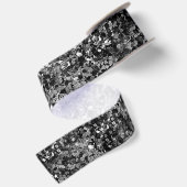 Elegante zwarte Glitter Sparkle Glam Sequin Satijnen Lint (Achterkant)