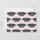 Elegante zwarte glitter vlinder dank je kaart (Achterkant)