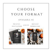 Elegante zwarte gotische bloemenschedel Halloween Kaart