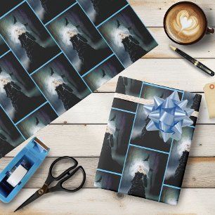 Elegante Zwarte Gotische Mysterieuze Vrouw Ravens  Cadeaupapier