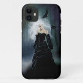 Elegante Zwarte Gotische Mysterieuze Vrouw Ravens Case-Mate iPhone Case (Achterkant)