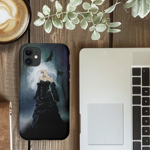 Elegante Zwarte Gotische Mysterieuze Vrouw Ravens  Case-Mate iPhone Case
