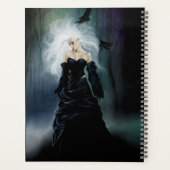 Elegante Zwarte Gotische Mysterieuze Vrouw Ravens Planner (Achterkant)