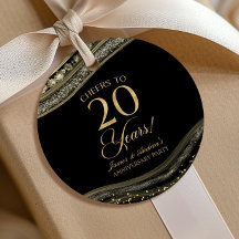 Elegante zwarte goud agaat 20e jubileumfeest