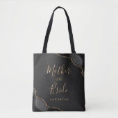 Elegante zwarte goud agaat donkere moeder van de b tote bag (Voorkant)