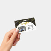 Elegante Zwarte Goud Geslaagd Gast Badge (Handheld)