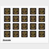 Elegante Zwarte Goud Kerstman Kerstfeest Sticker (Vel)