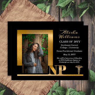 Elegante Zwarte Goud NP Verpleegkundig Specialist Aankondiging