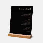 Elegante Zwarte Goud Serif Bar Menu Acryl Bord (Hoek)