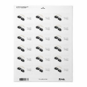 Elegante Zwarte Goud Waterverf Vis Bruiloft Etiket (Full Sheet)