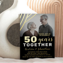 Elegante zwarte & gouden 50ste huwelijksverjaardag