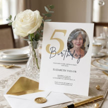 Elegante Zwarte Gouden Aangepaste Foto 50e Verjaar