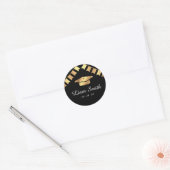 Elegante zwarte, gouden afstudeerronde stickers se (Envelop)