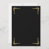 Elegante Zwarte Gouden Afstuderen Aankondiging (Achterkant)