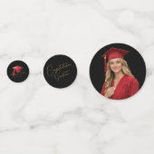 Elegante zwarte & gouden afstuderen  confetti (Voorkanten)