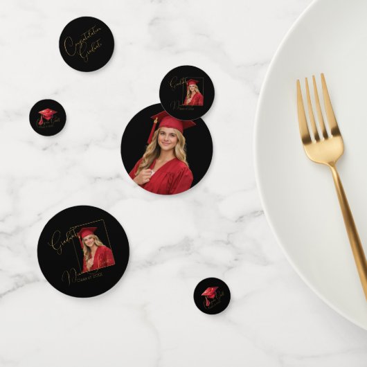 Elegante zwarte & gouden afstuderen  confetti (Groep)