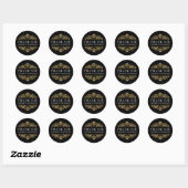 Elegante Zwarte Gouden Bedankt Sticker (Vel)