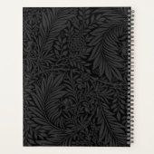 Elegante Zwarte Gouden Bloemrijke Script Monogram Planner (Achterkant)