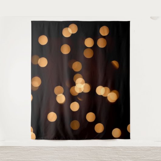 Elegante Zwarte Gouden Bokeh Fotografie Achtergron Wandkleed (Voorkant)