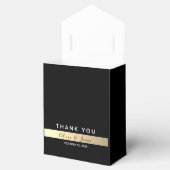 Elegante Zwarte Gouden Bruiloft Bedankdoosjes (Geopend)