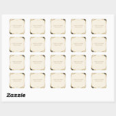 Elegante Zwarte & Gouden Bruiloft Vierkante Sticker (Vel)