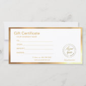 Elegante zwarte & gouden cadeaubon | Aangepast  (Achterkant)