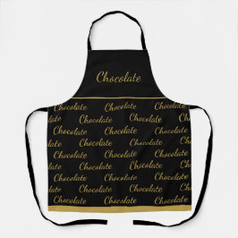 Elegante Zwarte Gouden Chocolade Personeelsuniform Schort