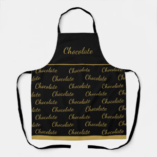 Elegante Zwarte Gouden Chocolade Personeelsuniform Schort