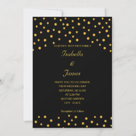 Elegante zwarte gouden confetti kaart