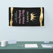 Elegante zwarte gouden cruisedeur 50e verjaardag spandoek (Beurs)