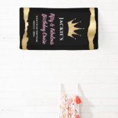 Elegante zwarte gouden cruisedeur 50e verjaardag spandoek (Insitu)