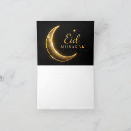 Elegante Zwarte & Gouden Eid Mubarak Kaart – Premi
