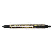 Elegante Zwarte Gouden Etnische Bloem Schrijfpens Inkt Pen (Achterkant)
