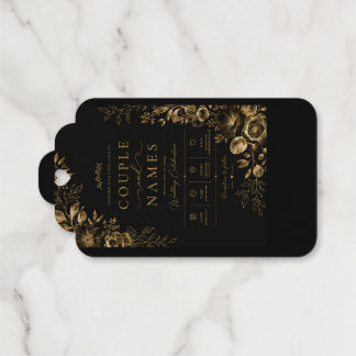 Elegante zwarte & gouden gepersonaliseerde cadeaulabels