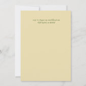 Elegante zwarte gouden groen krans trouw uitnodigi (Achterkant)