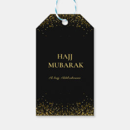 Elegante Zwarte Gouden Hajj Mubarak  Cadeaulabel