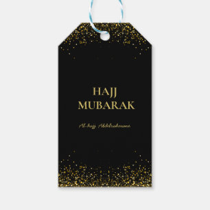 Elegante Zwarte Gouden Hajj Mubarak Cadeaulabel