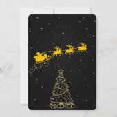 Elegante Zwarte Gouden Kerstman Kerst Uitnodiging (Achterkant)
