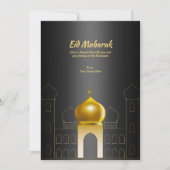 Elegante Zwarte | Gouden Koepel Moskee Islamitisch Kaart (Voorkant)