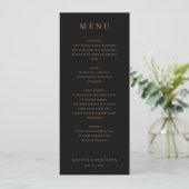 Elegante Zwarte Gouden Menu (Staand voorkant)