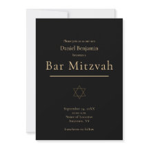 Elegante Zwarte Gouden Moderne Bar Mitzvah