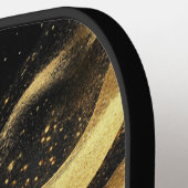 Elegante zwarte gouden monogram naam pickleball paddle (Links Detail)